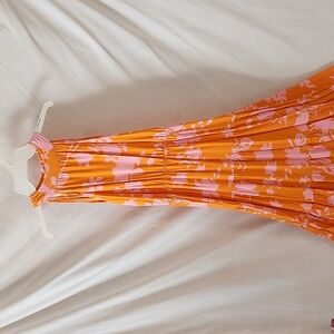 Shein VCAY Floral Print Ruffke Hem Dress